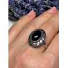 925 Sterling Silver Onyx Ring Size 8.5
