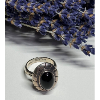 925 Sterling Silver Onyx Ring Size 8.5