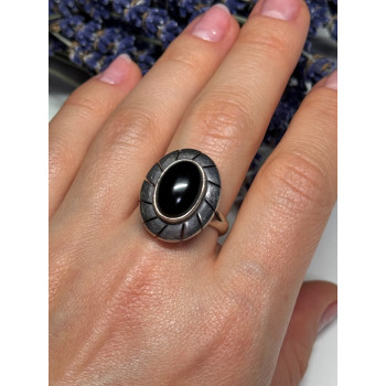 925 Sterling Silver Onyx Ring Size 8.5