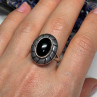 925 Sterling Silver Onyx Ring Size 8.5