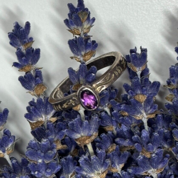 925 Sterling Silver Amethyst Ring Size 6
