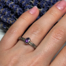 925 Sterling Silver Amethyst Ring Size 6