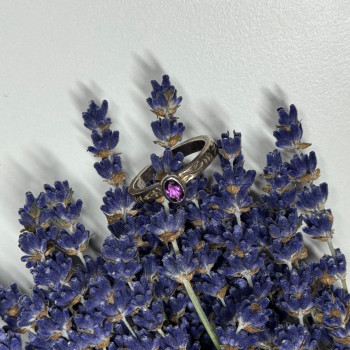 925 Sterling Silver Amethyst Ring Size 6