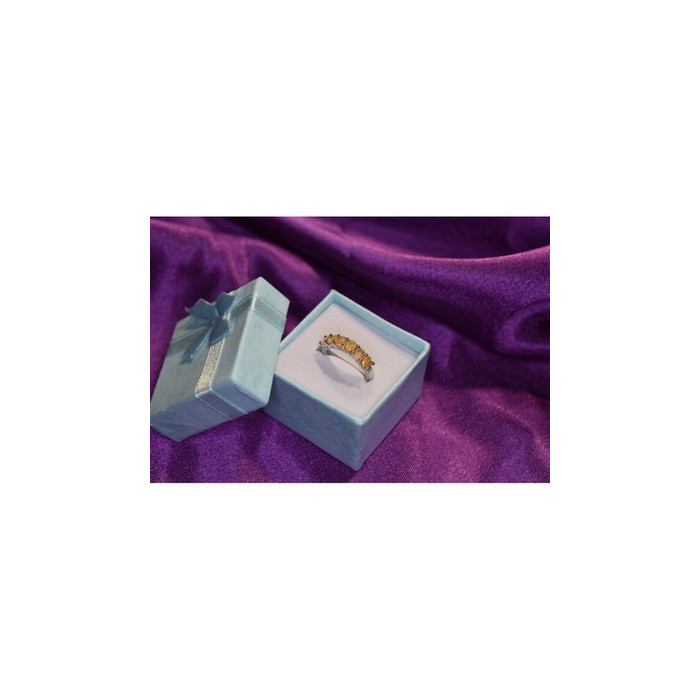 925 Sterling Silver Opal Ring Size 5.5