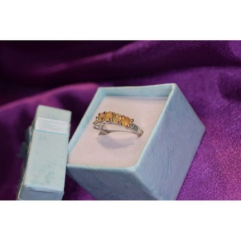 925 Sterling Silver Opal Ring Size 5.5