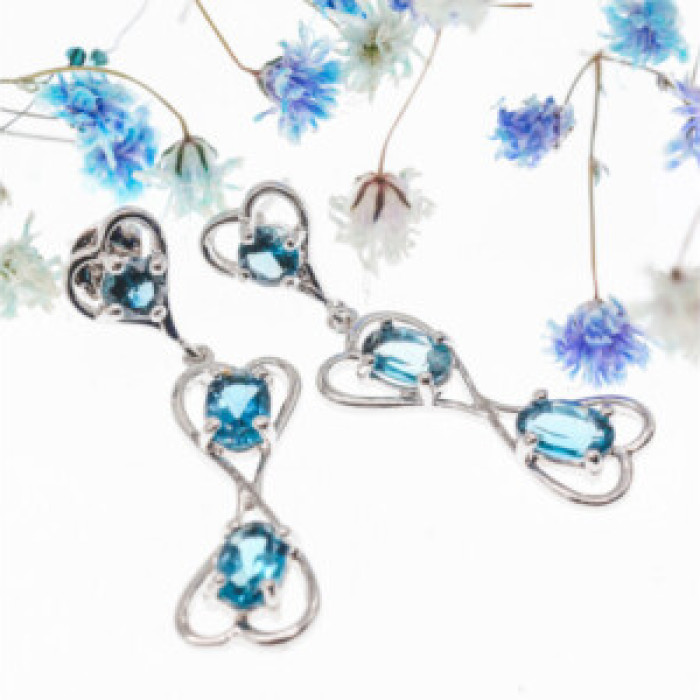 925 Sterling Silver Aquamarine 