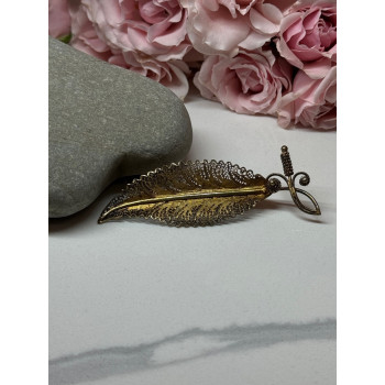 925 Sterling Silver Gold Plated Brooch