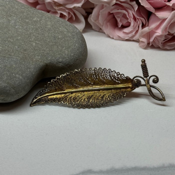 925 Sterling Silver Gold Plated Brooch