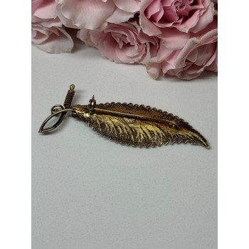 925 Sterling Silver Gold Plated Brooch