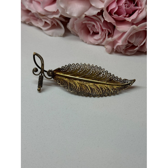925 Sterling Silver Gold Plated Brooch