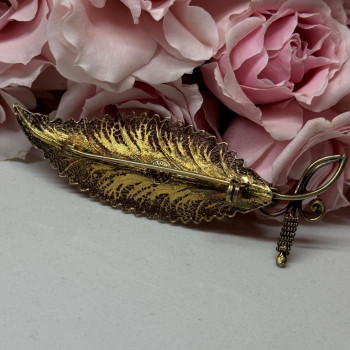 925 Sterling Silver Gold Plated Brooch