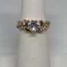 925 Sterling Silver Vermeil Heart CZ Ring Size 4.75