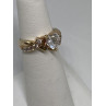 925 Sterling Silver Vermeil Heart CZ Ring Size 4.75