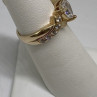 925 Sterling Silver Vermeil Heart CZ Ring Size 4.75