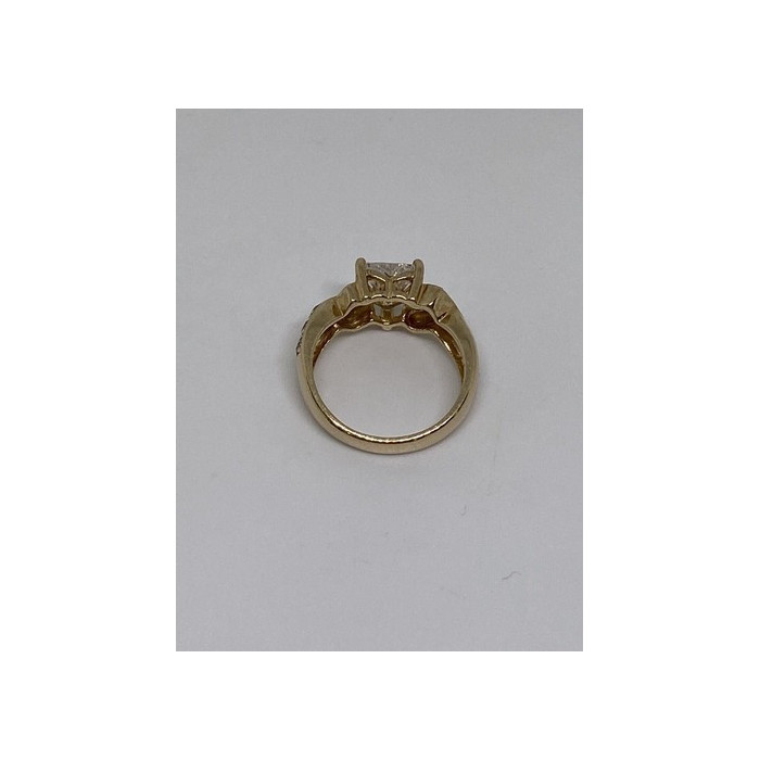 925 Sterling Silver Vermeil Heart CZ Ring Size 4.75