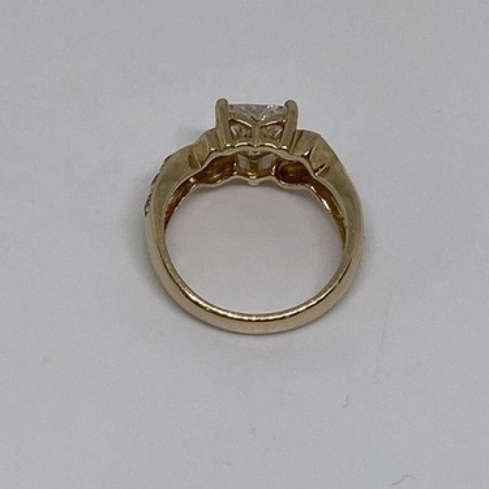 925 Sterling Silver Vermeil Heart CZ Ring Size 4.75