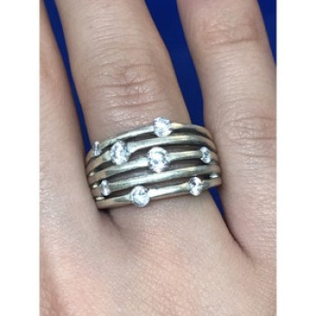 925 Sterling Silver CZ Ring Size 6.5