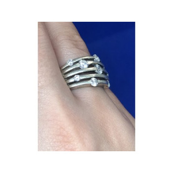 925 Sterling Silver CZ Ring Size 6.5