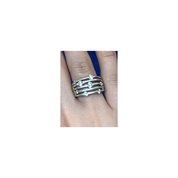 925 Sterling Silver CZ Ring Size 6.5