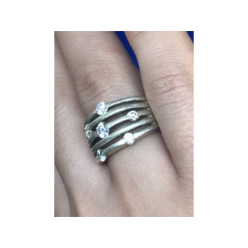 925 Sterling Silver CZ Ring Size 6.5