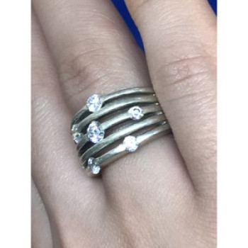 925 Sterling Silver CZ Ring Size 6.5