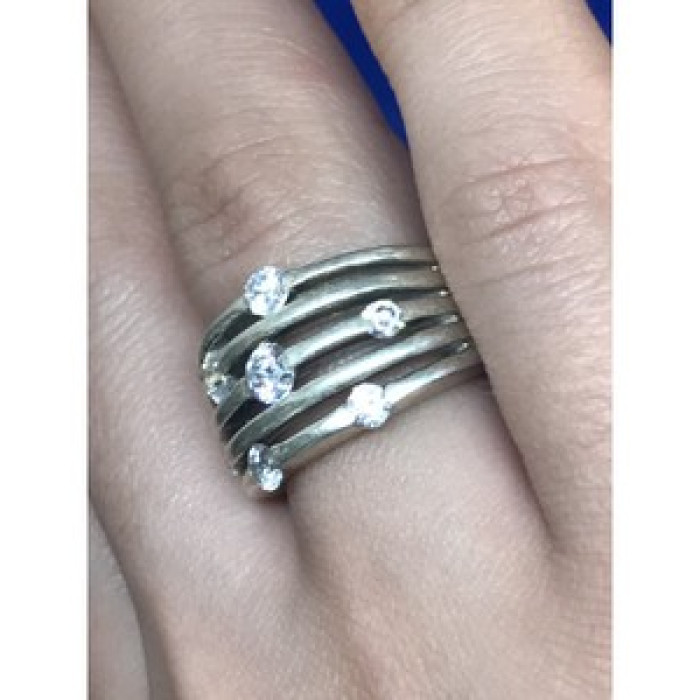 925 Sterling Silver CZ Ring Size 6.5