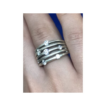 925 Sterling Silver CZ Ring Size 6.5