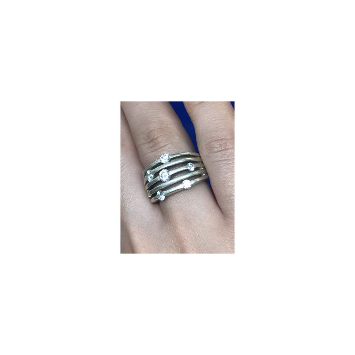 925 Sterling Silver CZ Ring Size 6.5