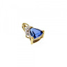 10K Yellow Gold London Blue Topaz & Diamond Pendant