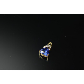 10K YELLOW GOLD LONDON BLUE TOPAZ & DIAMOND PENDANT