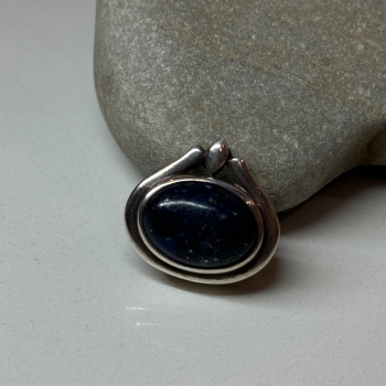 925 Sterling Silver Pendant Sodalite Length 0.9 In