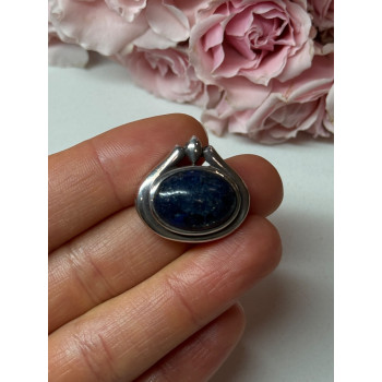 925 Sterling Silver Pendant Sodalite Length 0.9 In