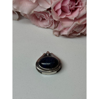 925 Sterling Silver Pendant Sodalite Length 0.9 In