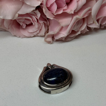 925 Sterling Silver Pendant Sodalite Length 0.9 In