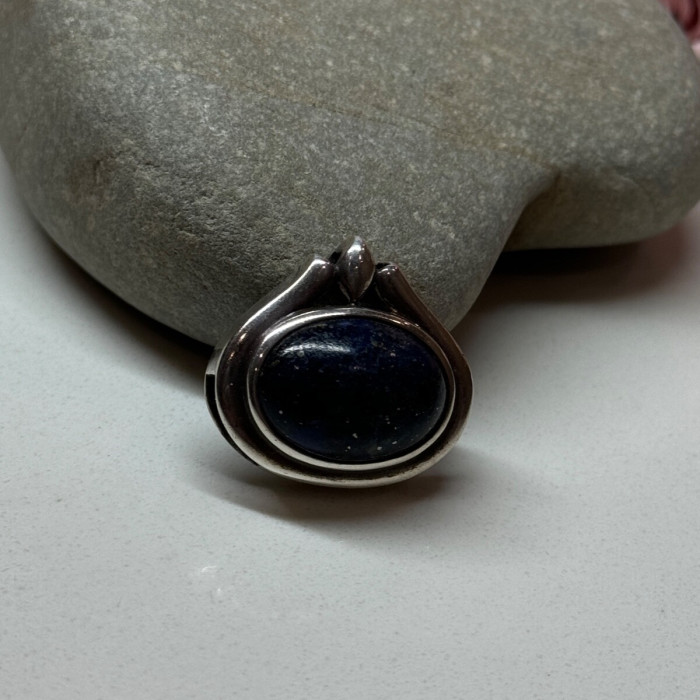 925 Sterling Silver Pendant Sodalite Length 0.9 In