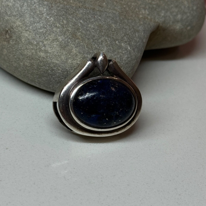925 Sterling Silver Pendant Sodalite Length 0.9 In