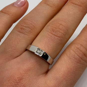 14K White Gold Diamonds Ring Size 7