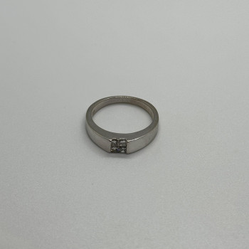 14K White Gold Diamonds Ring Size 7