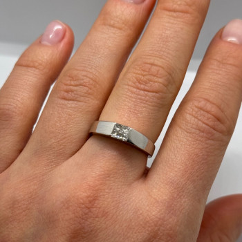 14K White Gold Diamonds Ring Size 7