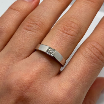 14K White Gold Diamonds Ring Size 7