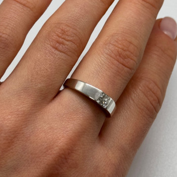 14K White Gold Diamonds Ring Size 7