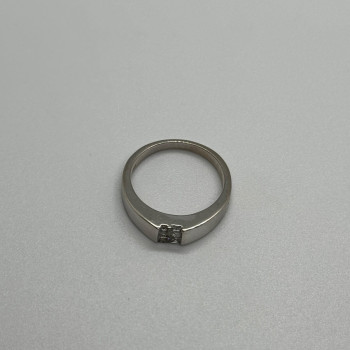 14K White Gold Diamonds Ring Size 7
