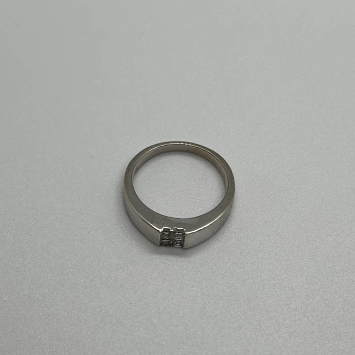 14K White Gold Diamonds Ring Size 7