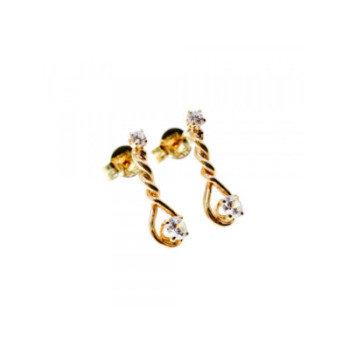 14K YELLOW GOLD DIAMONDS MILOR ITALY EARRINGS