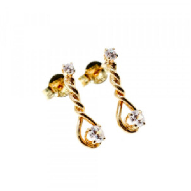 14K Yellow Gold Diamonds Milor Italy Earrings