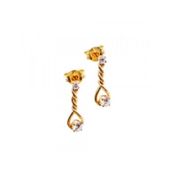 14K YELLOW GOLD DIAMONDS MILOR ITALY EARRINGS