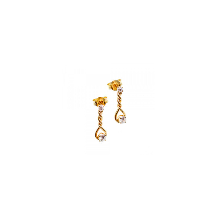 14K YELLOW GOLD DIAMONDS MILOR ITALY EARRINGS