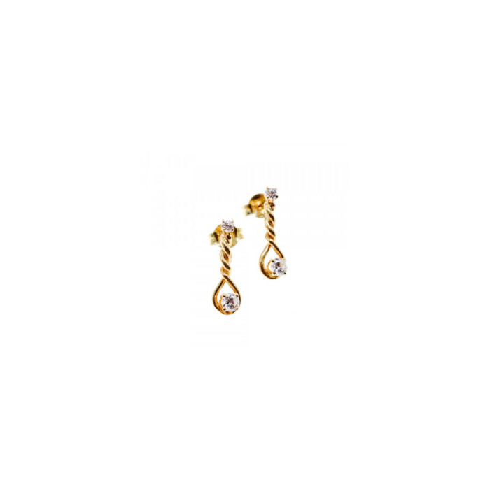 14K YELLOW GOLD DIAMONDS MILOR ITALY EARRINGS