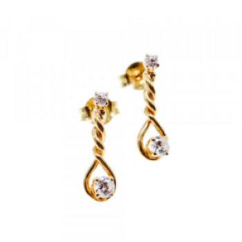 14K Yellow Gold Diamonds Milor Italy Earrings