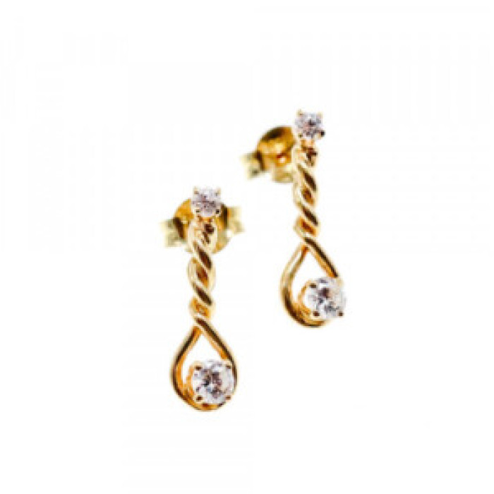 14K Yellow Gold Diamonds Milor Italy Earrings